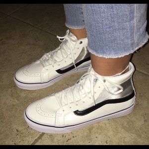 Rare vans✨ a see through mesh lining and leather