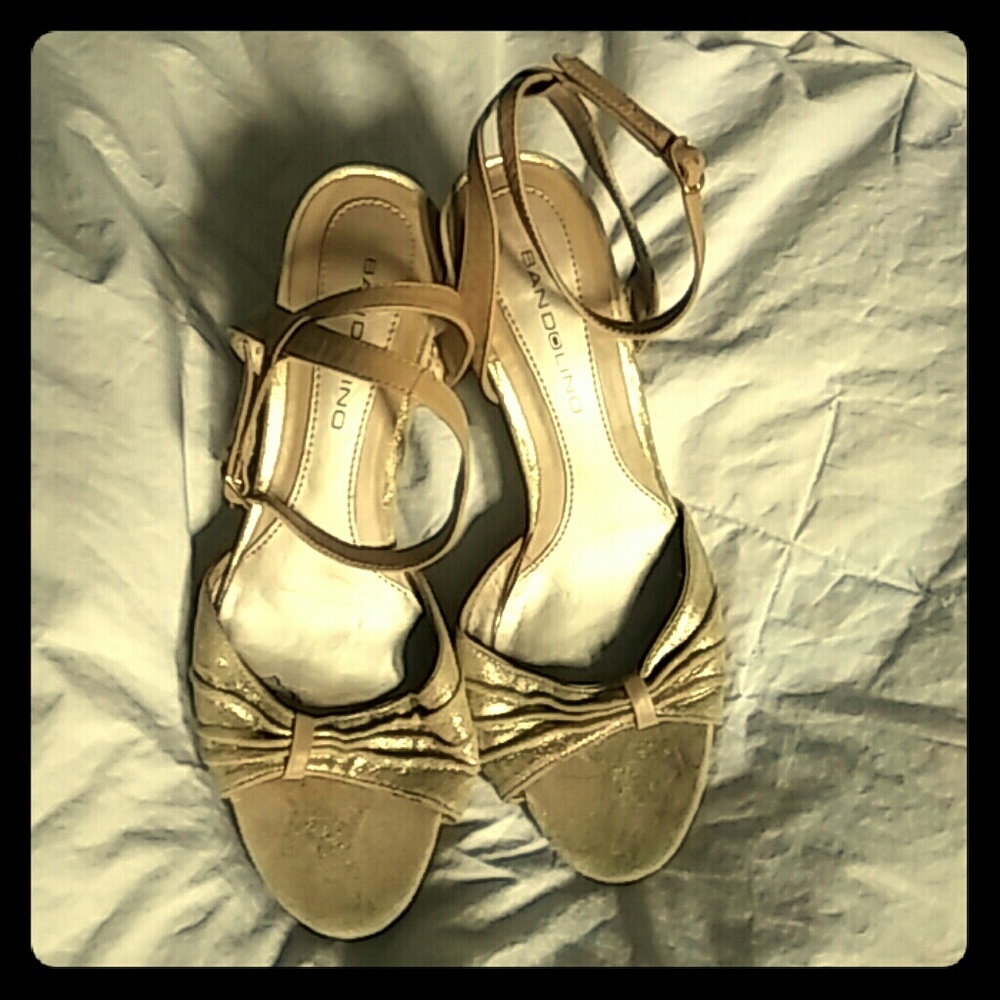 FREE With bundle of 3 Gold and tan leather shoes