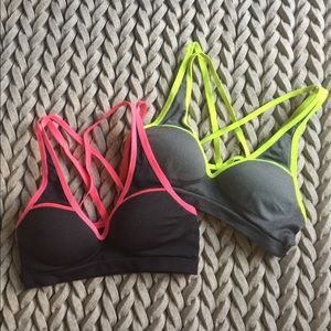 Bundle two PINK VS strapped sports bra
