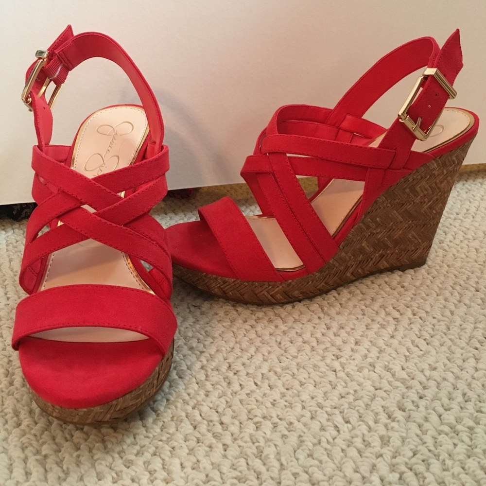 Jessica Simpson Red Wedges