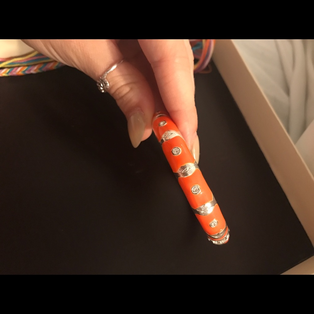 Orange/Silver Bangle - Picture 2 of 2