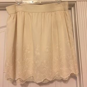 Cream Skirt with Floral Detailing