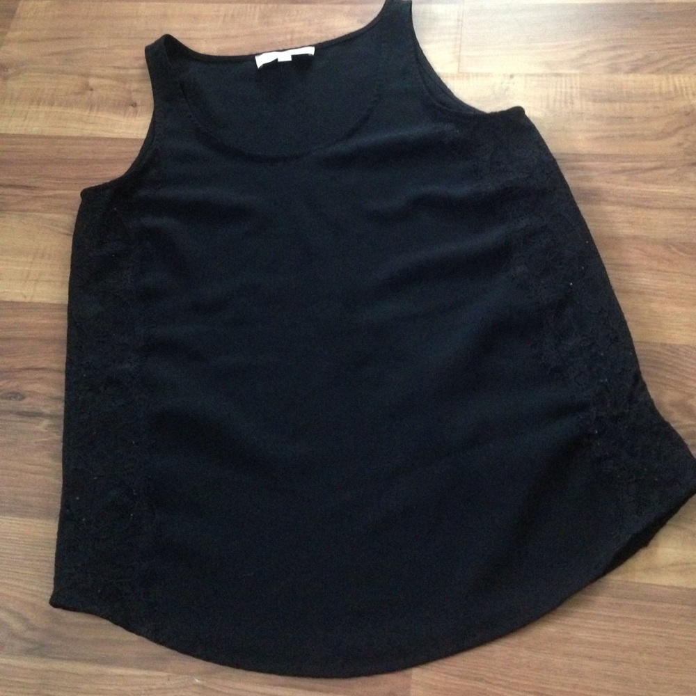 Loft Black Top Lace Detail