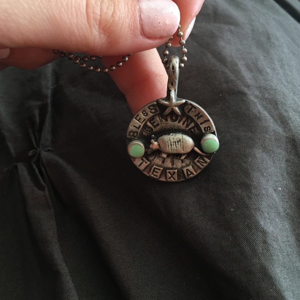Turquoise and silver Texan necklace