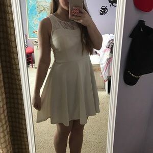 White lace skater dress
