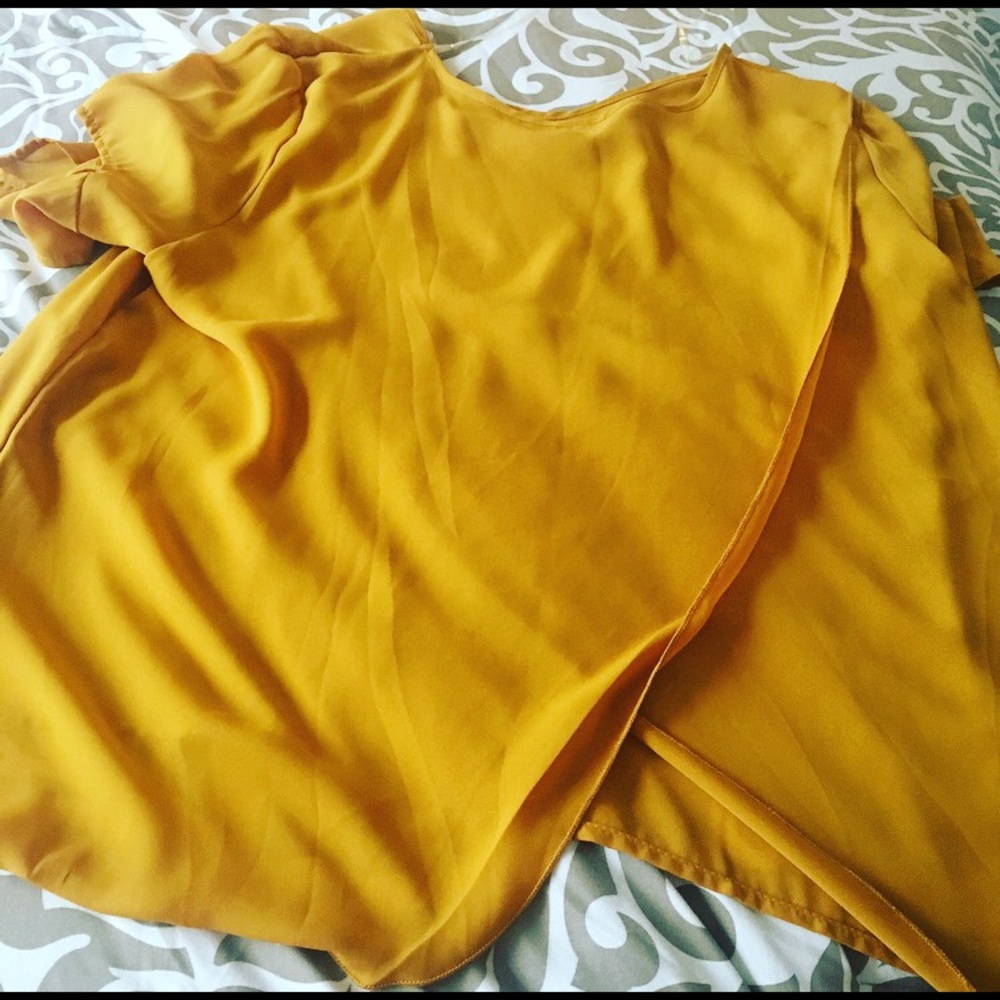Mustard/old gold colored blouse