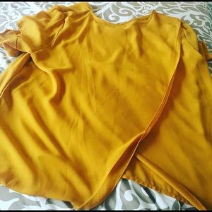 Mustard/old gold colored blouse