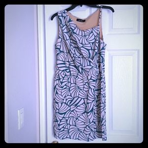 Asymmetrical sleeve cocktail dress