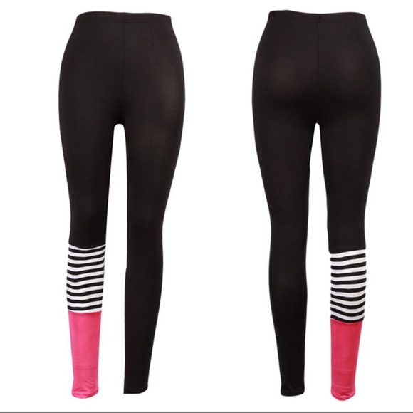 Yoga Pant Leggings w/ Striped Leg Band - Picture 3 of 5