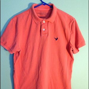 Men's American Eagle Polo Shirt Orange Size M