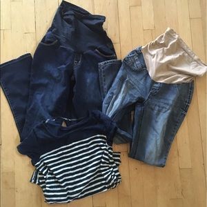 Maternity jeans and top lot