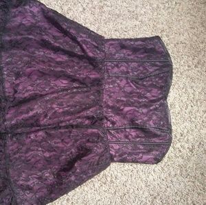 lace strapless prom dress