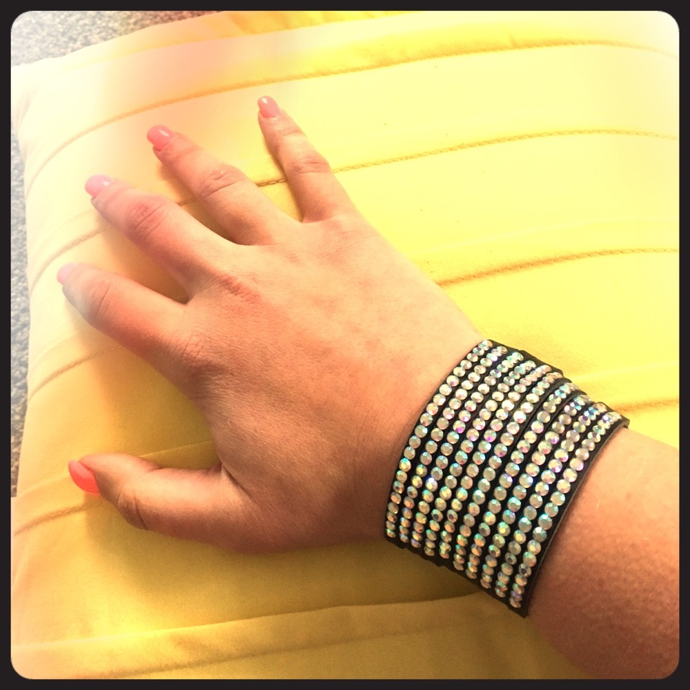 Leather Swarovski Crystal Boutique Bracelet