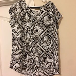 Black and White Print Top