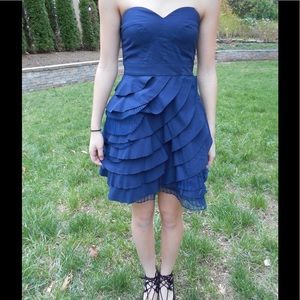 Navy blue ruffle dress