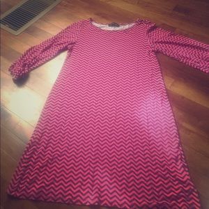 Pink and blue chevron dress