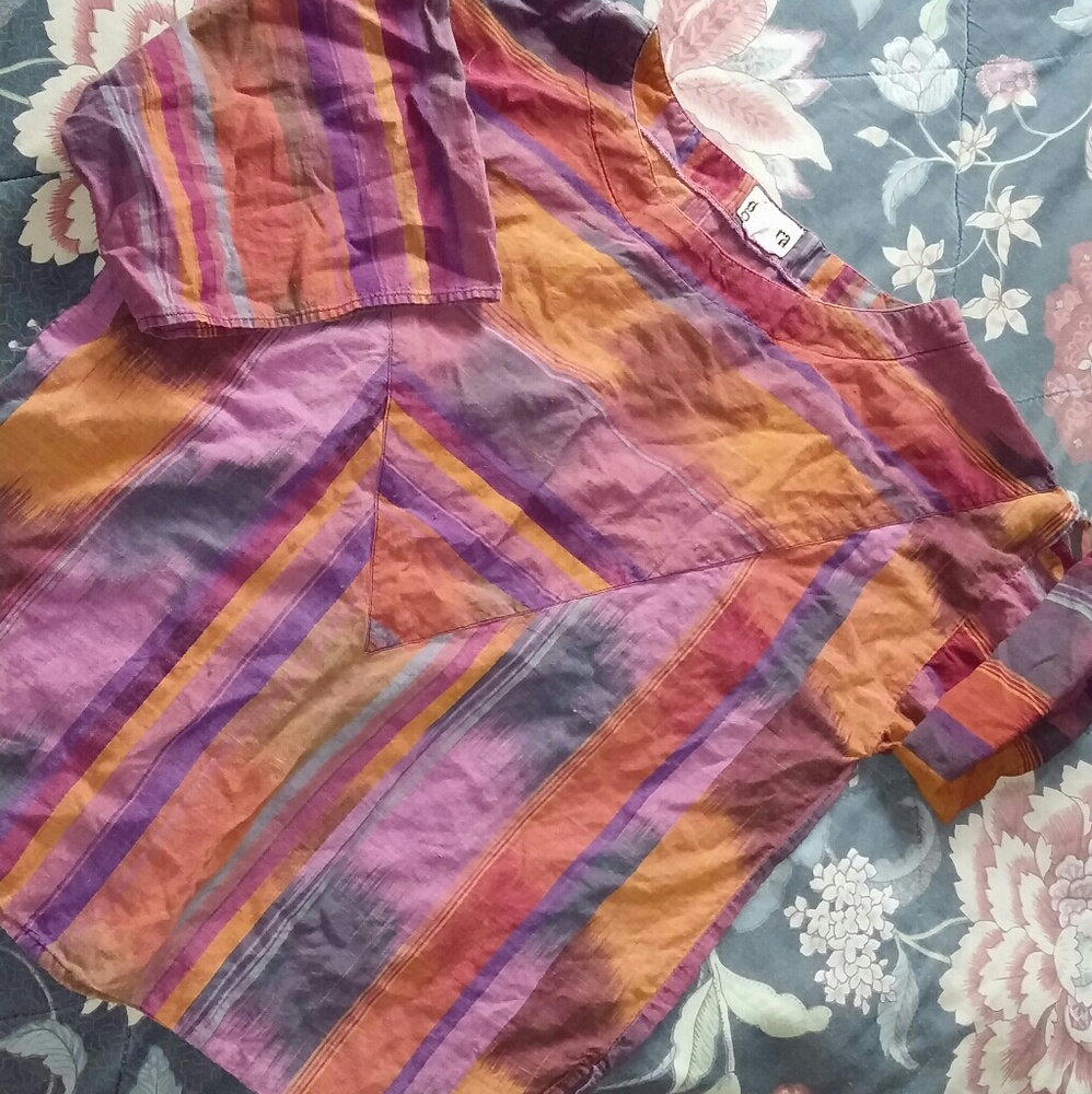 Vintage Glenora Woven Cotton Bohemian Top