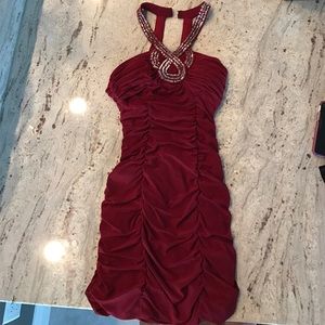 Maroon cocktail dress