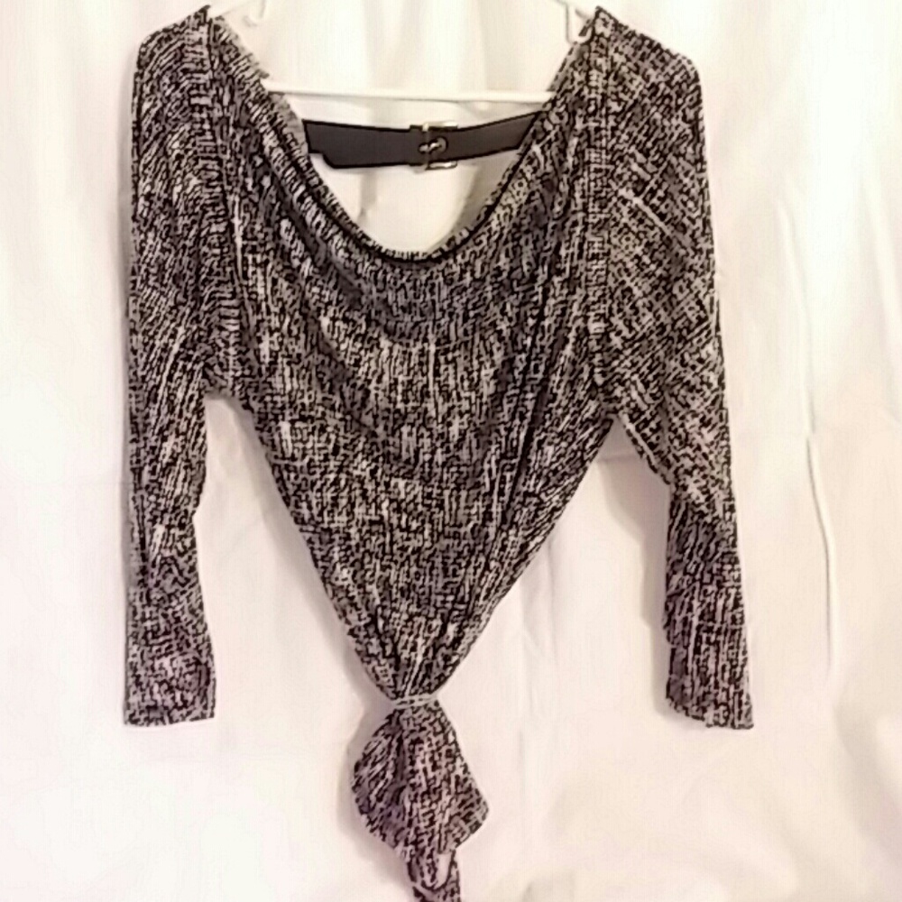 SALE Michael Kors black and white cowl neck blouse