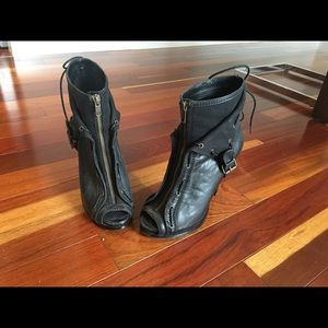 Peep toe ankle booties