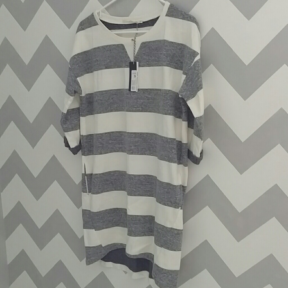 Ellison grey and white striped tunic/dress