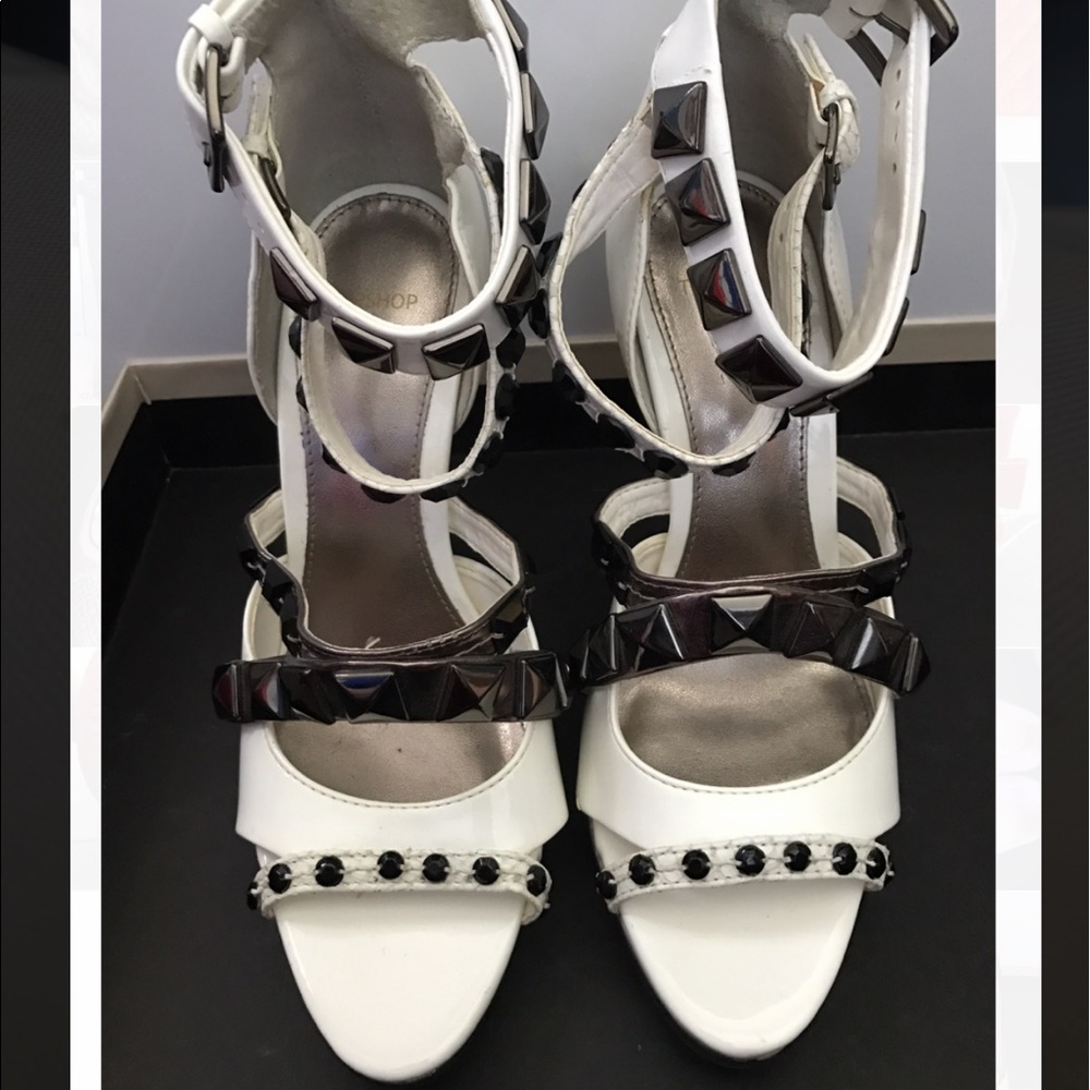Topshop patent leather studded heels