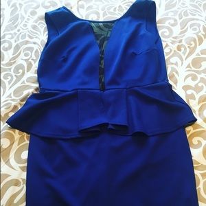 Blue peplum dress