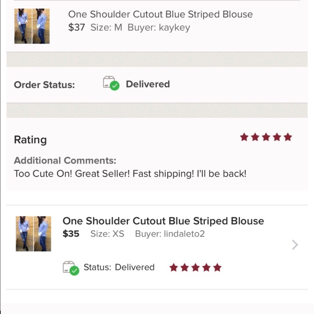 In Stock! One Shoulder Cutout Striped Blouse - Picture 4 of 6