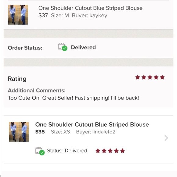 In Stock! One Shoulder Cutout Striped Blouse - Picture 4 of 6