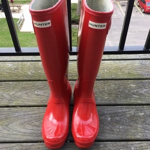 Hunter Rainboots Red Sz 7 Women's