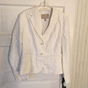 Banana Republic White Linen Blazer