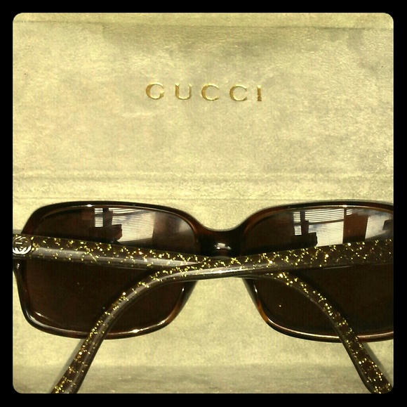 GUCCI Gold Square Sunglasses in Original Case main image 7