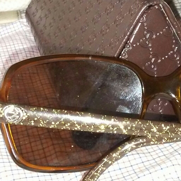 GUCCI Gold Square Sunglasses in Original Case main image 5