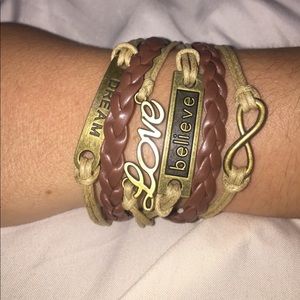 Dream, Love, Believe, Infinity 5 piece bracelet