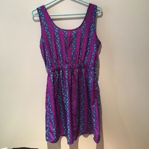 Purple dress with shapes pattern