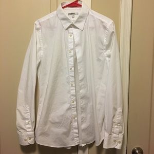 Men's Express Fitted White Dress Shirt
