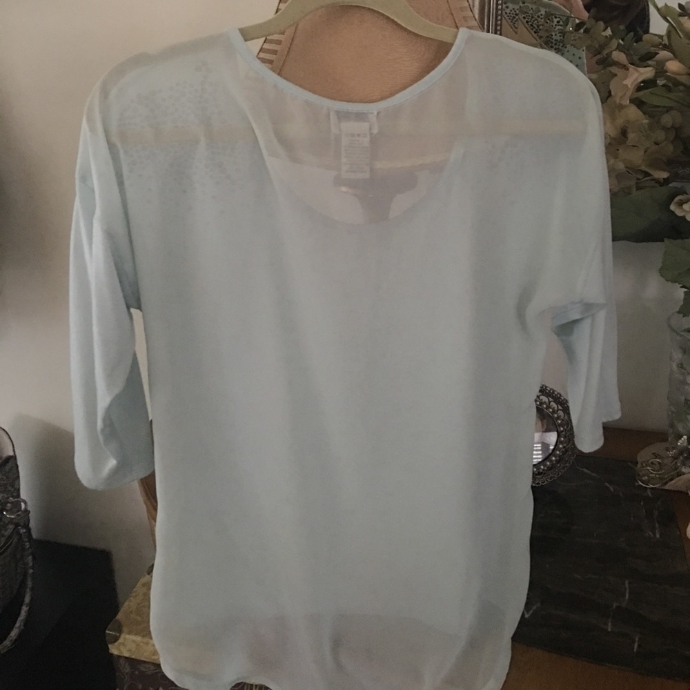 New Rhinestone Shoulder Sheer Back Top - Picture 7 of 7