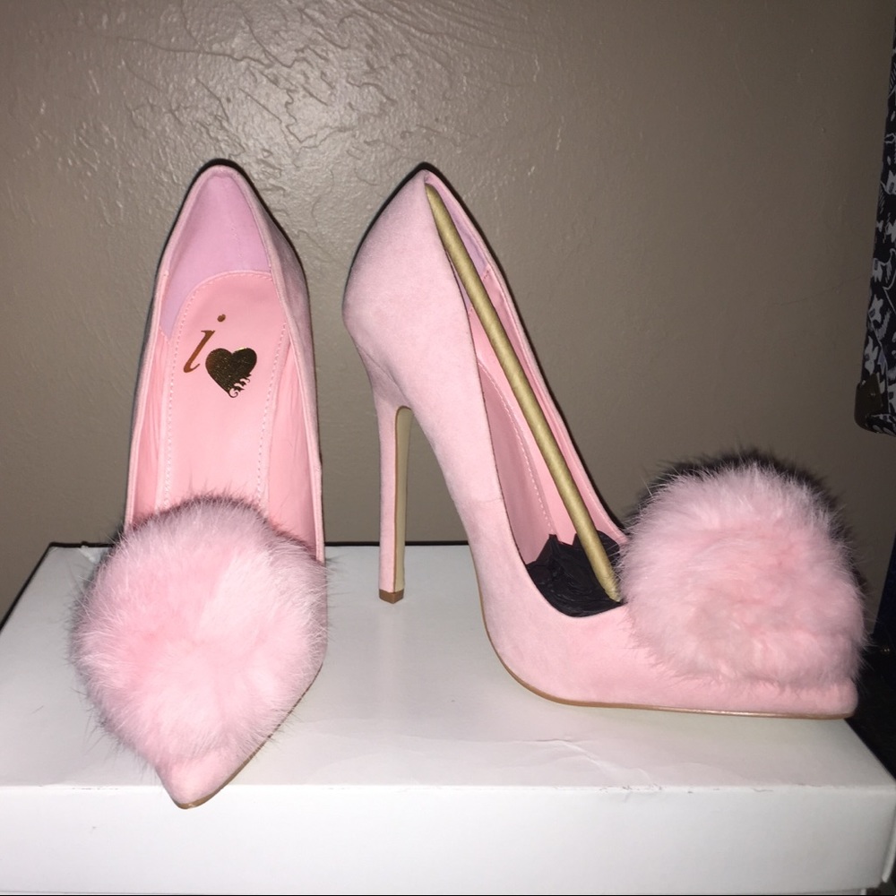 light pink velvet heels