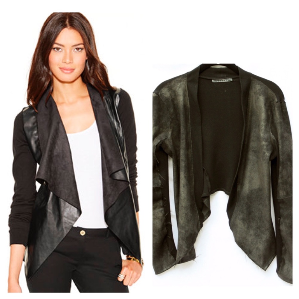 Distressed vegan leather jacket