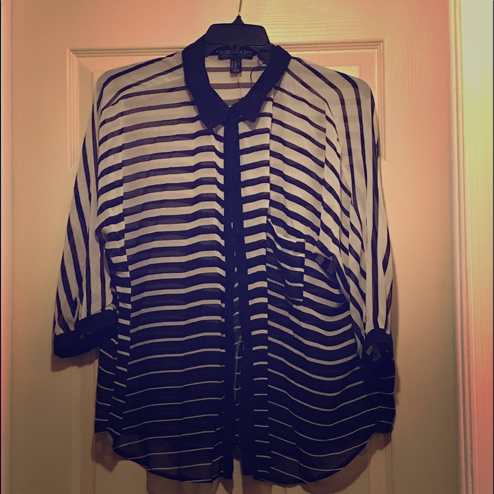 Black and White Stripped Blouse