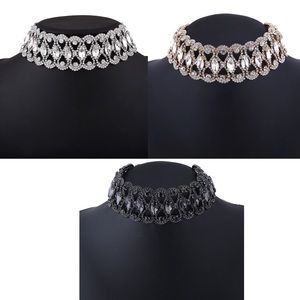 Women's necklace diamond color silver and gold