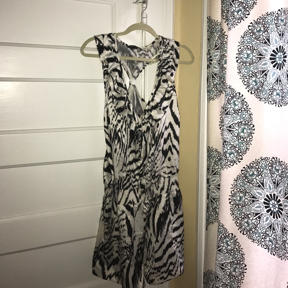 Black and white tiger striped romper