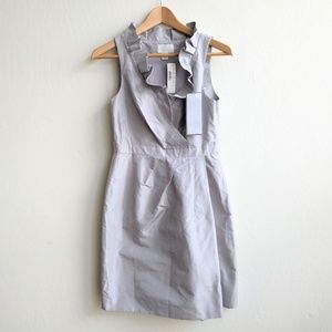 J. Crew Gray Silk Taffeta Dress