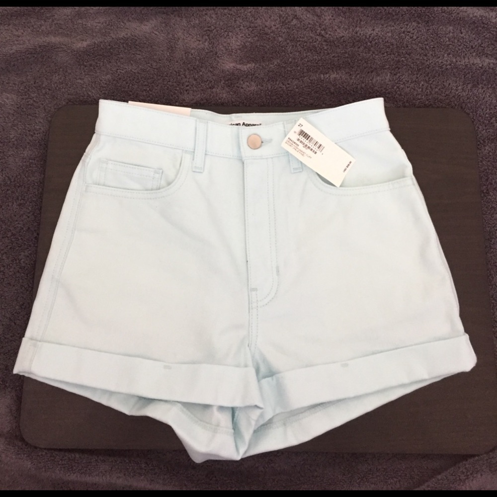 American Apparel Denim High Waist Cuff Short.
