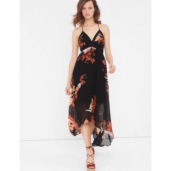 Black High Low Halter Dress