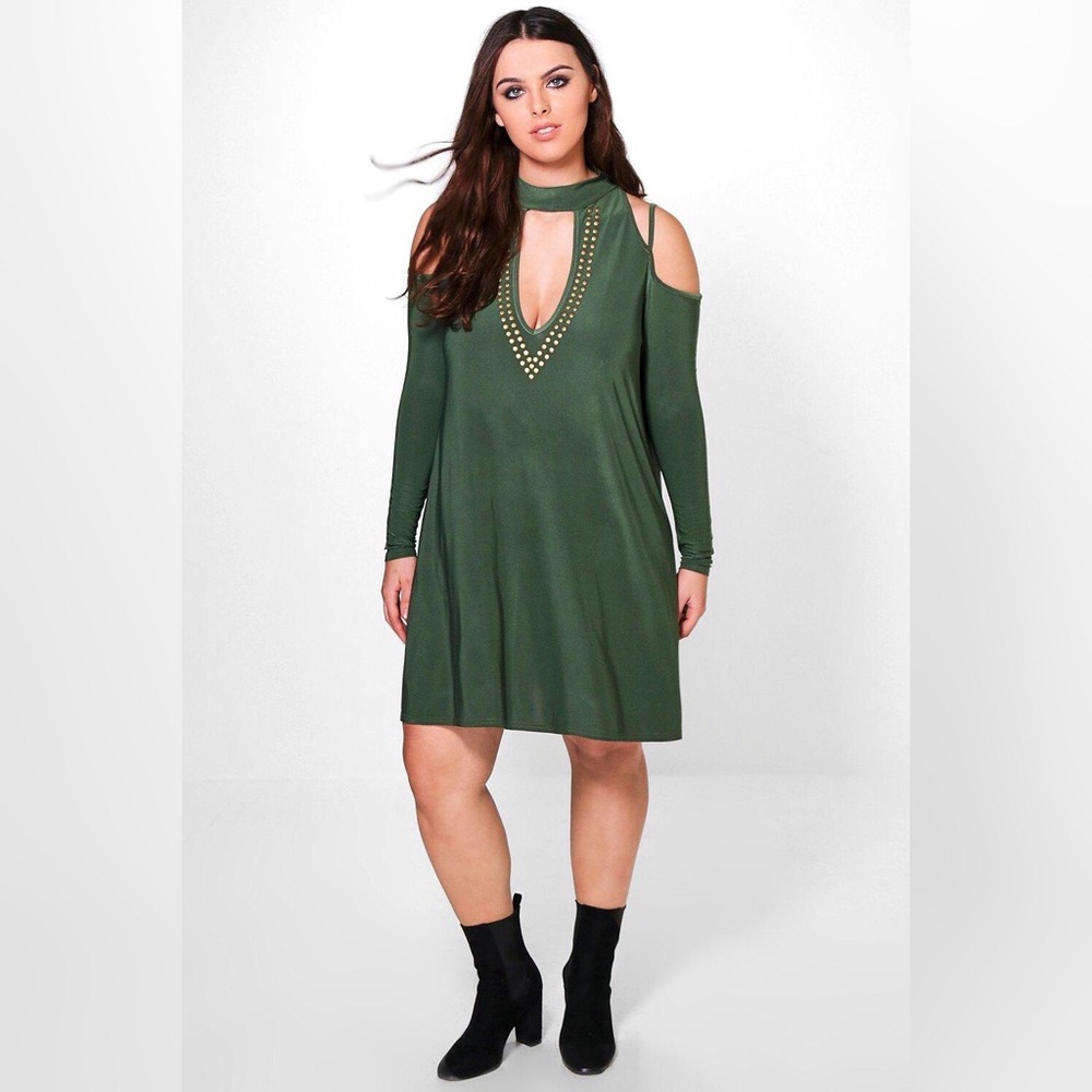 Sexy deep v cut swing dress