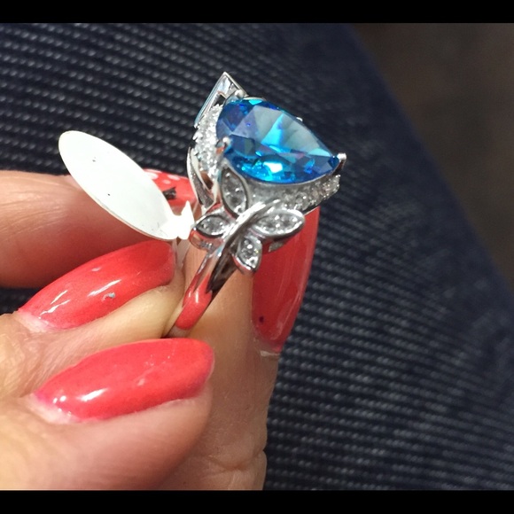 Swiss blue topaz sterling silver rings - Picture 4 of 4