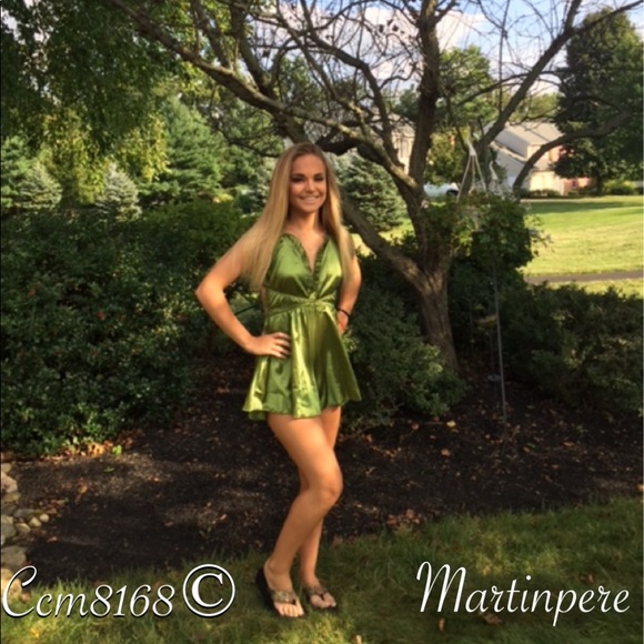 Satin Backless Romper - Picture 2 of 5