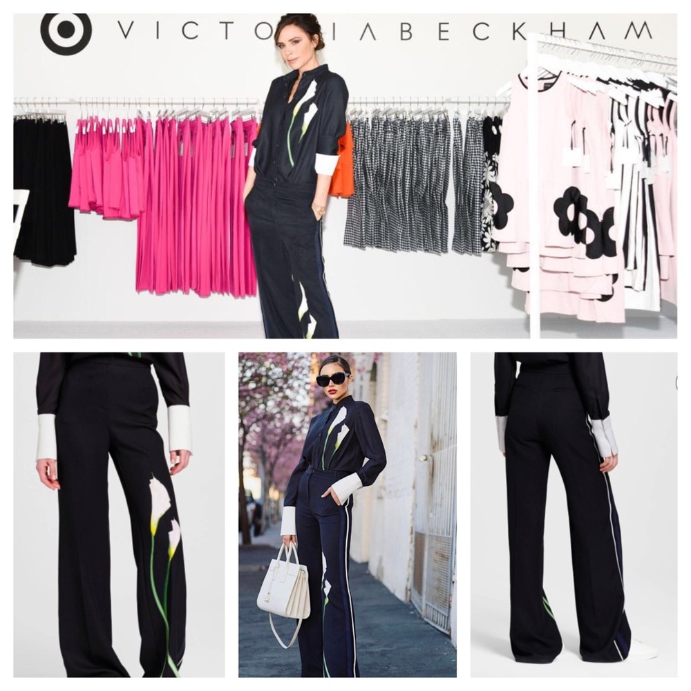 Victoria Beckham Satin Cally Lilly Wide Leg Pamts