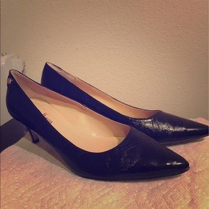 Neiman Marcus Eel-skin Low Heel Shoes